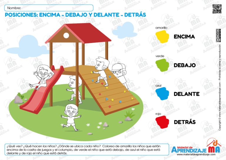 Encima Debajo Y Delante Detr S Posiciones Material De Aprendizaje