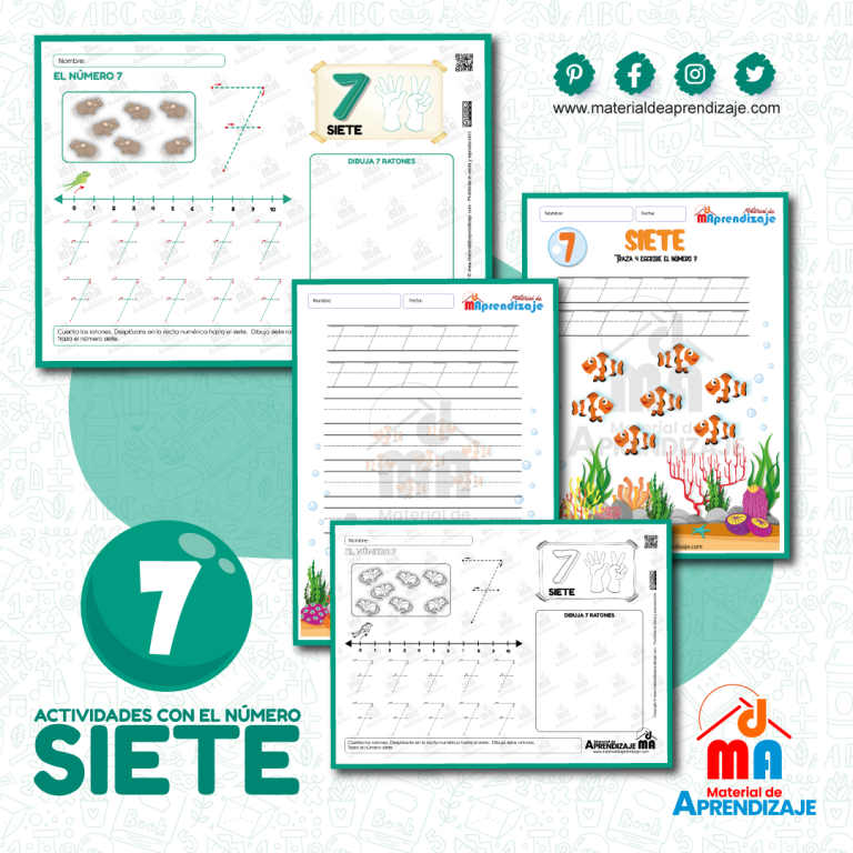 Fichas De Aplicación El Número 7 Material De Aprendizaje
