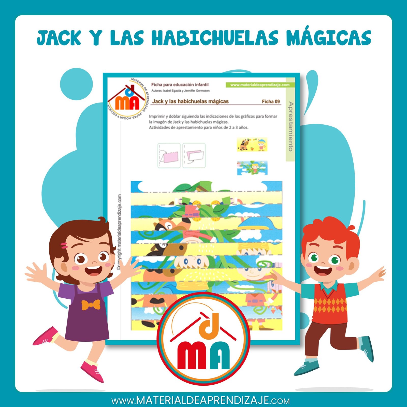 Jack y las habichuelas mágicas: Actividades para doblar de 2 a 3 años 1 09 Jack y las habichuelas magicas scaled