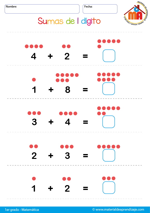 Fichas De Sumas Para Primer Grado Abc Fichas Fichas D