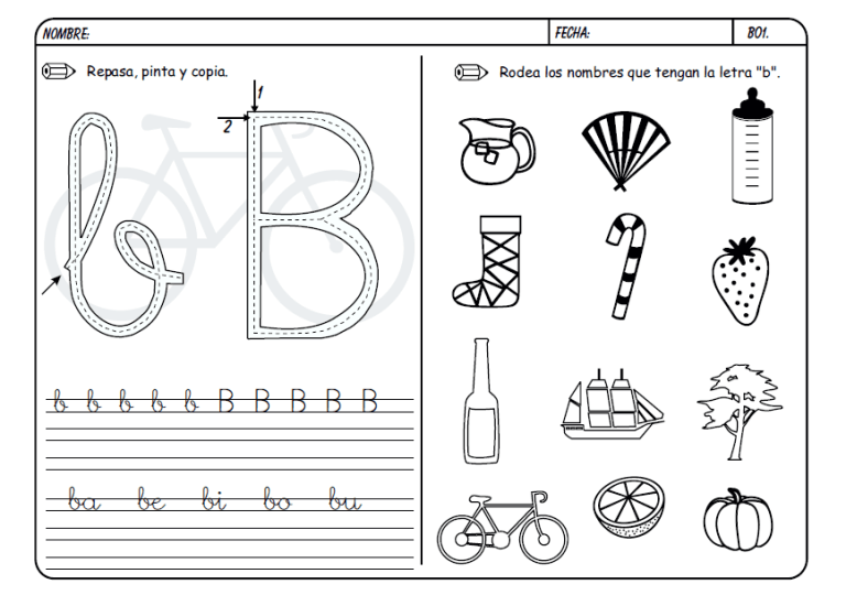 Lecto-escritura “método Boo” Letra B : Material De Aprendizaje