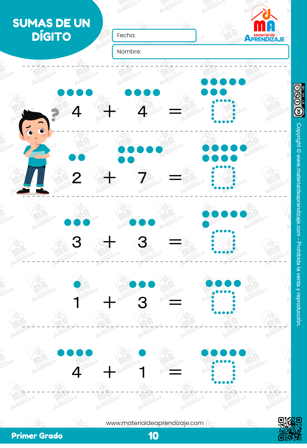 Sumas Para Primer Grado Nivel 1 Material De Aprendizaje