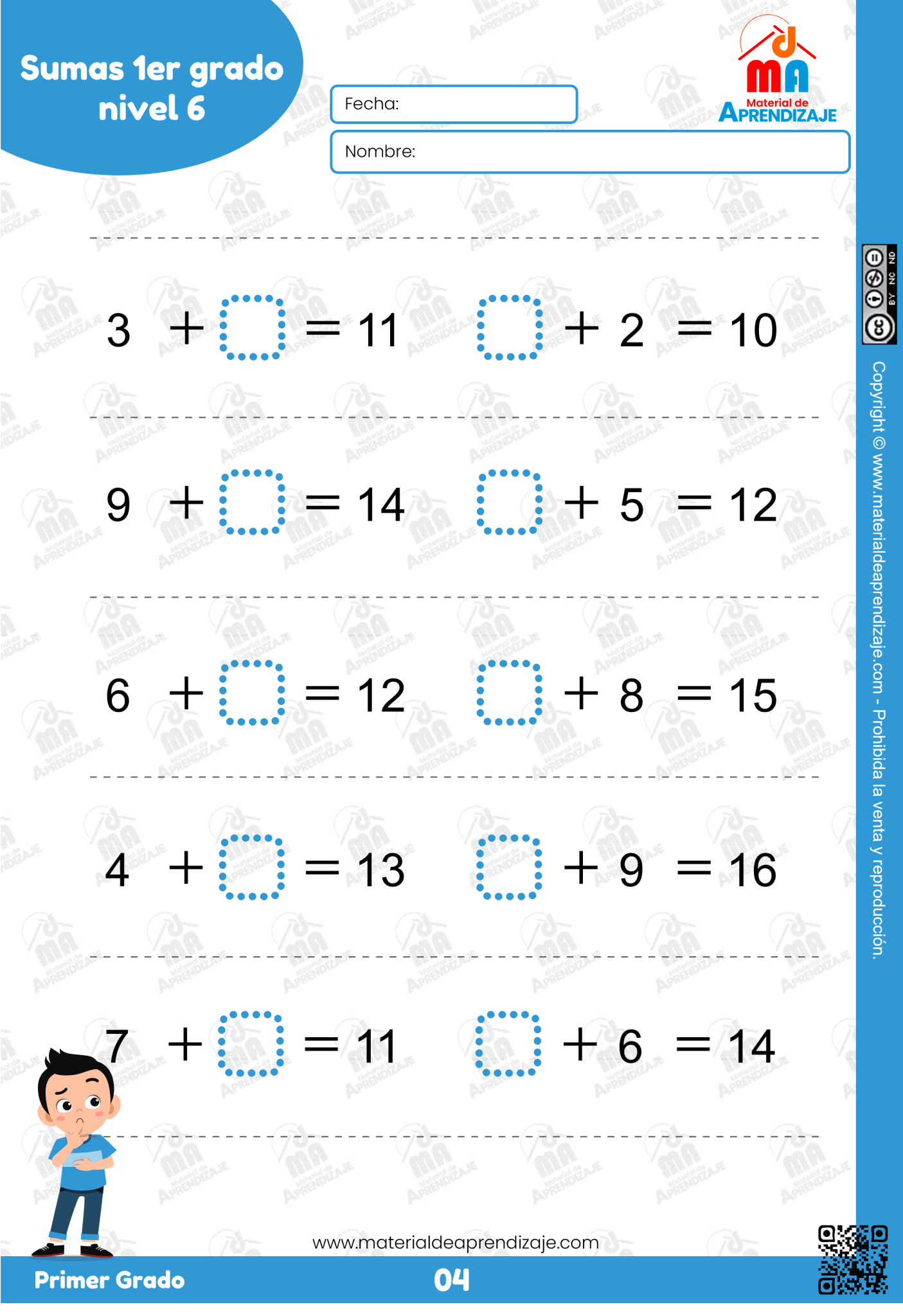 Sumas Para Primer Grado Nivel 6 Material De Aprendizaje 4623