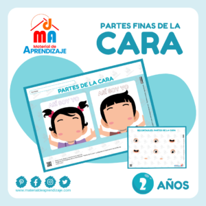 Las Partes de la Cara: Ficha Imprimible para Niños de 2 Años