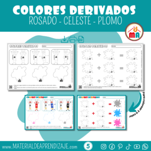 Aprendiendo los Colores Derivados: Fichas para niños de 5 años