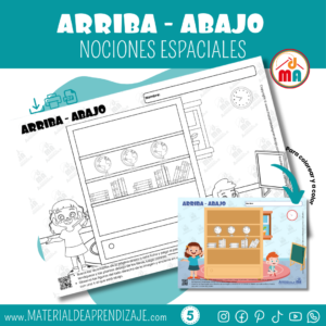 📚 Fichas de Nociones Espaciales «Arriba – Abajo» para Niños de 5 Años 🎈