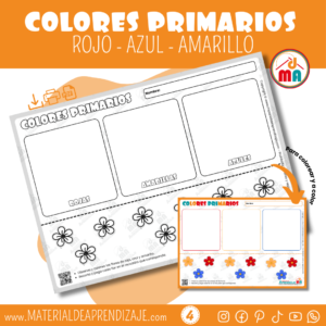 Aprendemos los Colores Primarios: Fichas para niños de 4 años