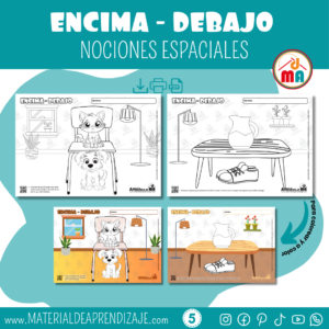 Encima – debajo ¡Fichas Educativas Gratuitas para niños de 5años🖍️