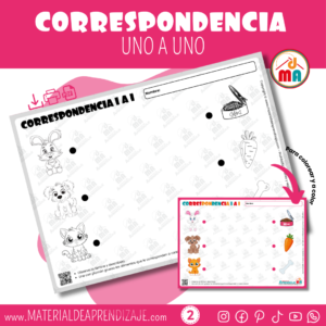 Correspondencia uno a uno – Matemáticas 2 años