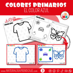 🎨 Explorando el Color Azul 🌊 – Preescolar 3 años