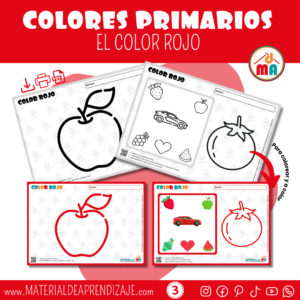 🎨 Explorando el Color Rojo🍎 – Preescolar 3 años