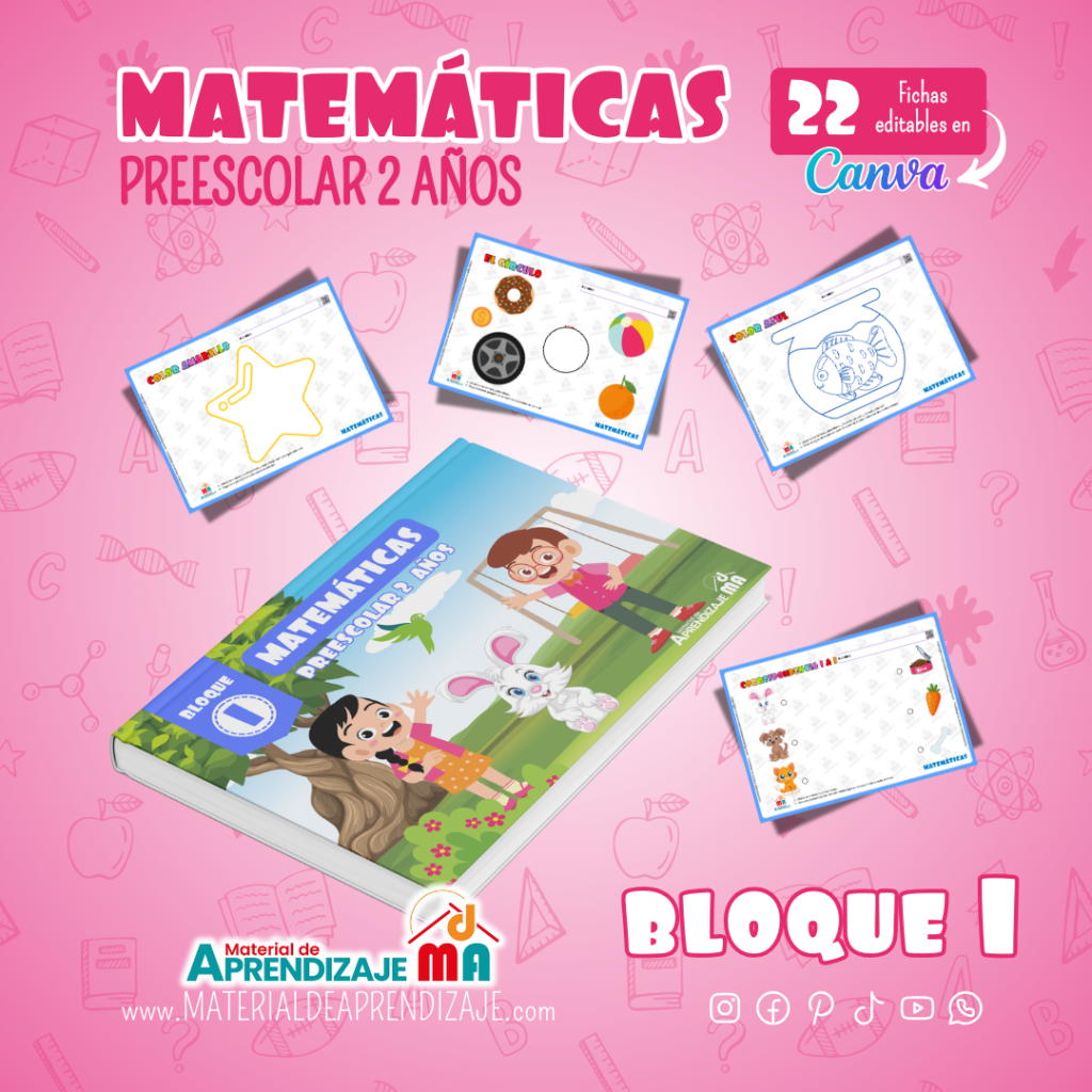 Cuadernillo de matemáticas para niños de 2 años bloque 1