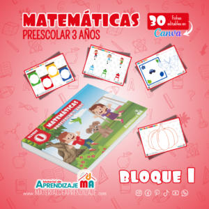 30 Fichas de matemáticas para niños de 3 años PDF – Bloque I 🎉🧮