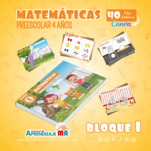 40 Fichas de matemáticas para niños de 4 años PDF – Bloque I🎉🧮