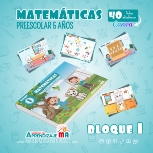 40 Fichas de matemáticas para niños de 5 años PDF – Bloque I🎉🧮