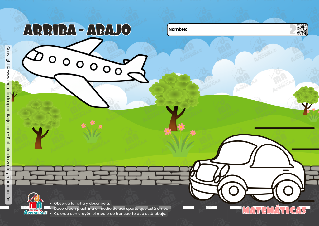 Fichas de Arriba y Abajo | Nociones de Orientación Espacial para Niños 1 Fichas de Arriba y Abajo | Nociones de Orientación Espacial para Niños