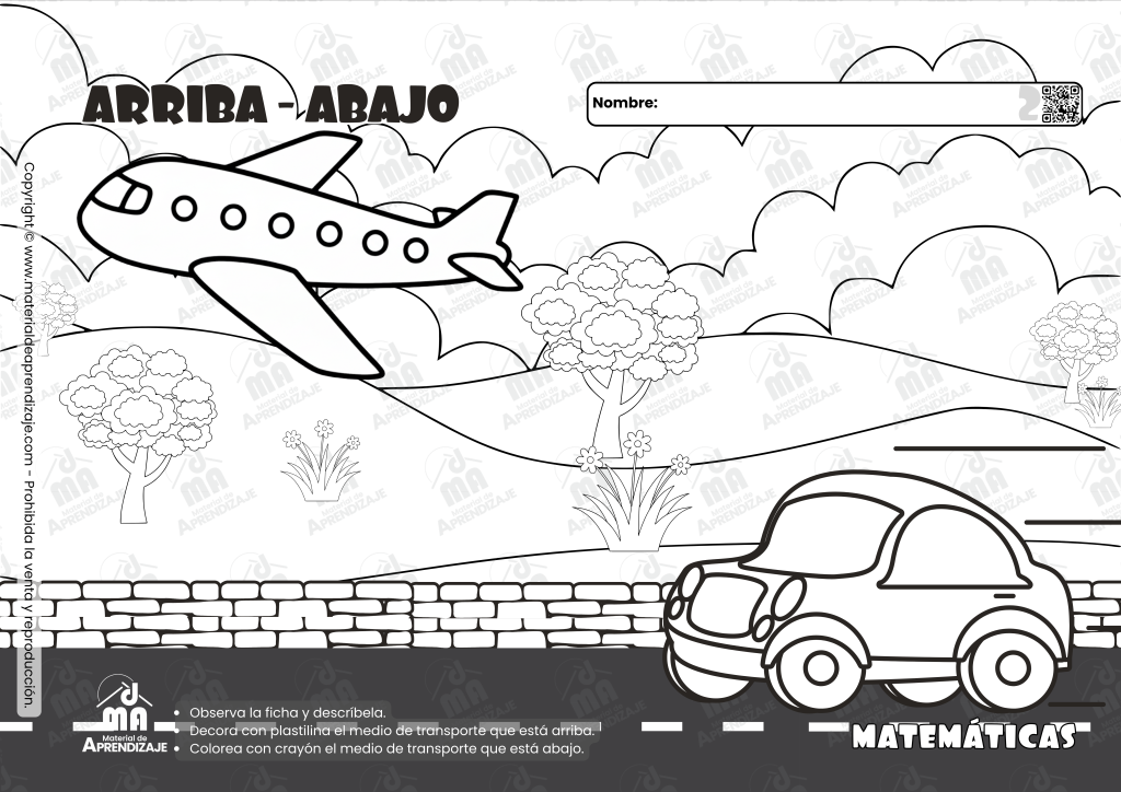Fichas de Arriba y Abajo | Nociones de Orientación Espacial para Niños 4 Fichas de Arriba y Abajo | Nociones de Orientación Espacial para Niños