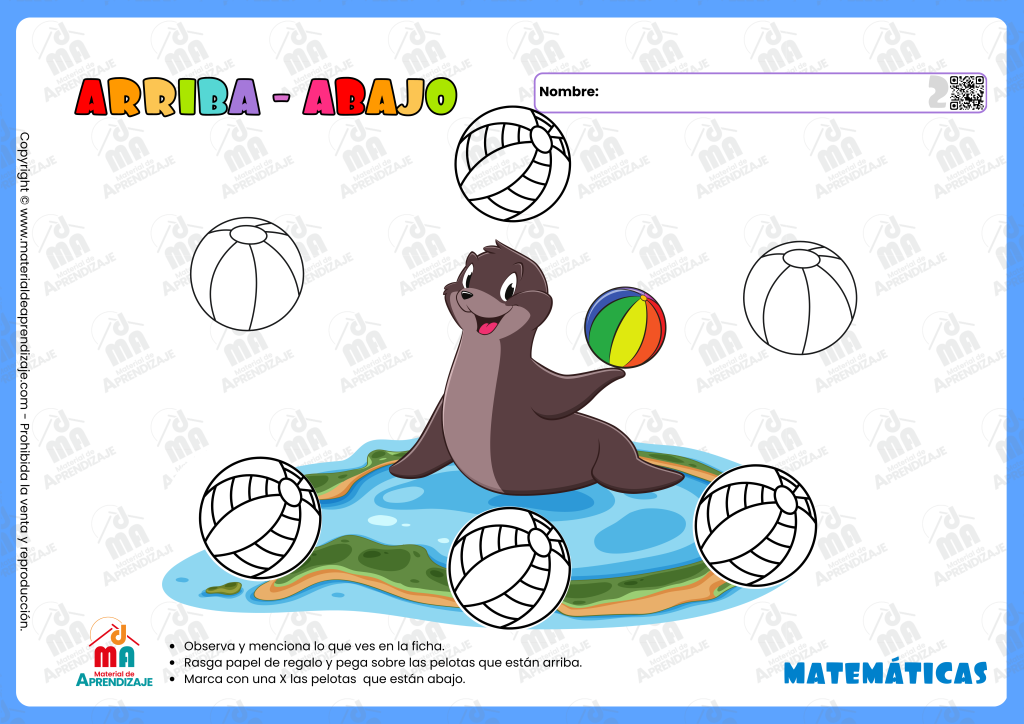 Fichas de Arriba y Abajo | Nociones de Orientación Espacial para Niños 3 Fichas de Arriba y Abajo | Nociones de Orientación Espacial para Niños