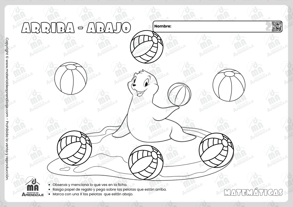 Fichas de Arriba y Abajo | Nociones de Orientación Espacial para Niños 2 Fichas de Arriba y Abajo | Nociones de Orientación Espacial para Niños