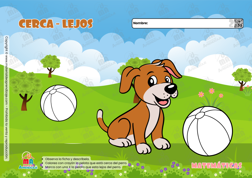 Fichas de Cerca y Lejos | Nociones de Orientación Espacial para Niños 4 Fichas de Cerca y Lejos | Nociones de Orientación Espacial para Niños