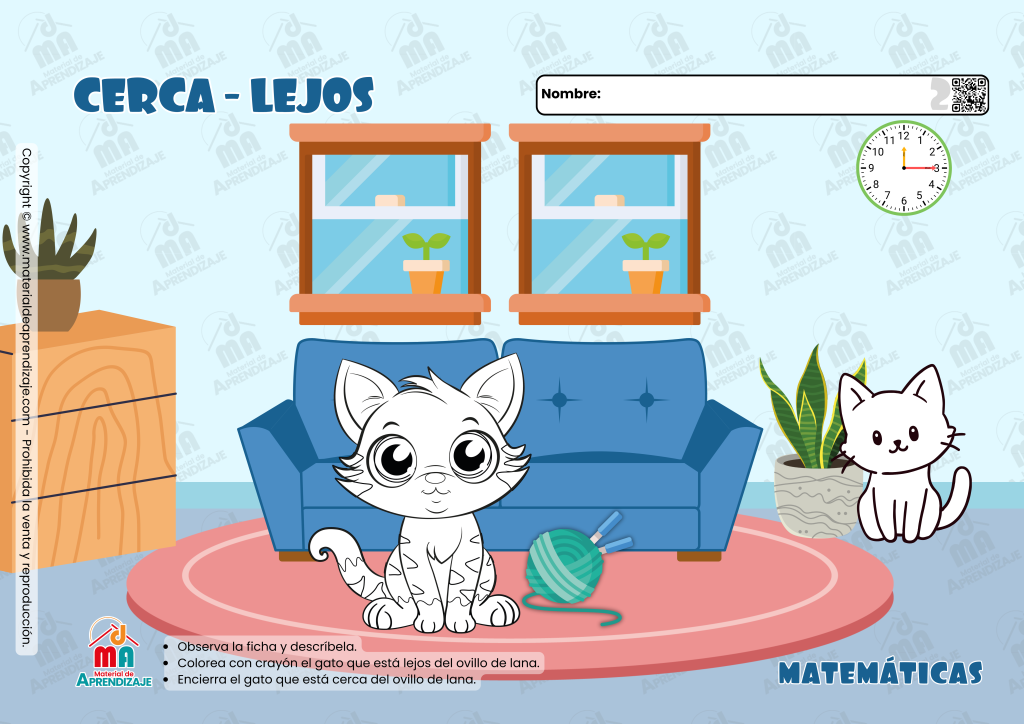 Fichas de Cerca y Lejos | Nociones de Orientación Espacial para Niños 2 Fichas de Cerca y Lejos | Nociones de Orientación Espacial para Niños