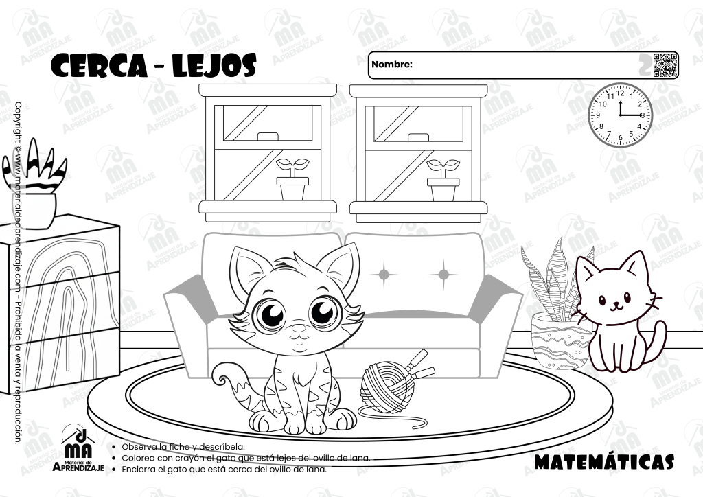 Fichas de Cerca y Lejos | Nociones de Orientación Espacial para Niños 3 Fichas de Cerca y Lejos | Nociones de Orientación Espacial para Niños