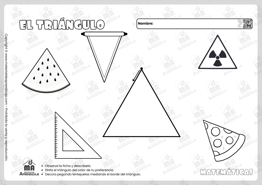 Fichas para Aprender el Triángulo | Figuras Geométricas para Niños de 2 Años