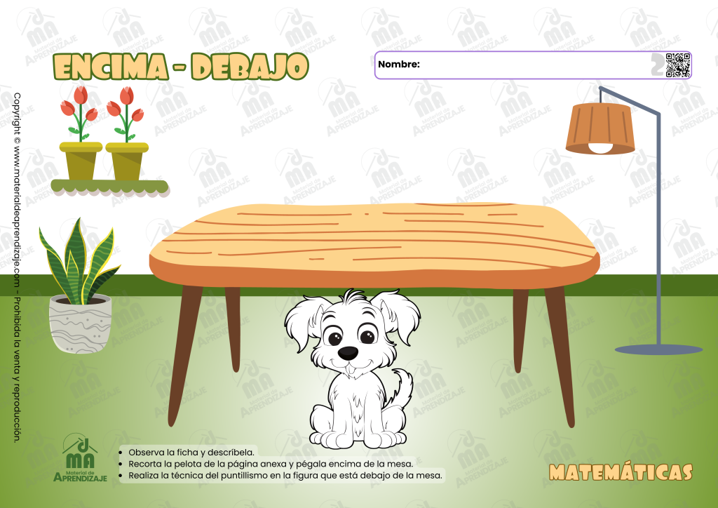 Fichas de Encima y Debajo | Nociones de Orientación Espacial para Niños 1 Fichas de Encima y Debajo | Nociones de Orientación Espacial para Niños