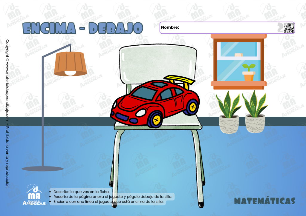 Fichas de Encima y Debajo | Nociones de Orientación Espacial para Niños 3 Fichas de Encima y Debajo | Nociones de Orientación Espacial para Niños