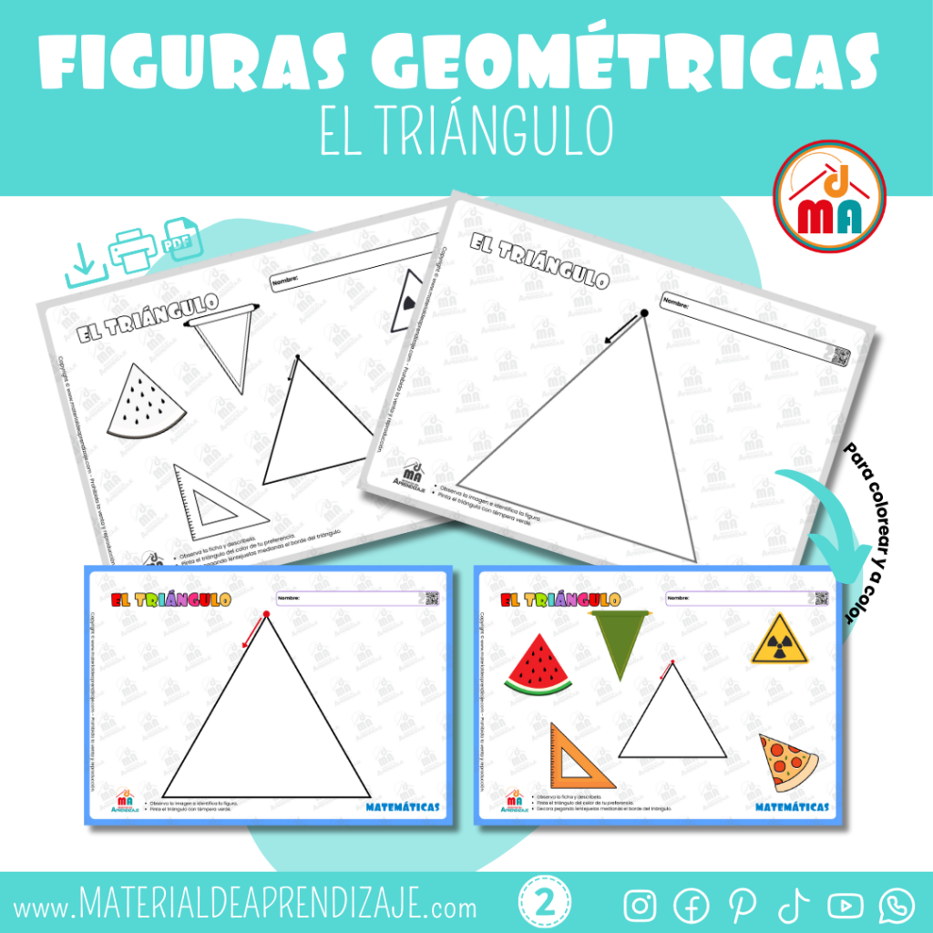 Fichas para Aprender el Triángulo | Figuras Geométricas para Niños de 2 Años