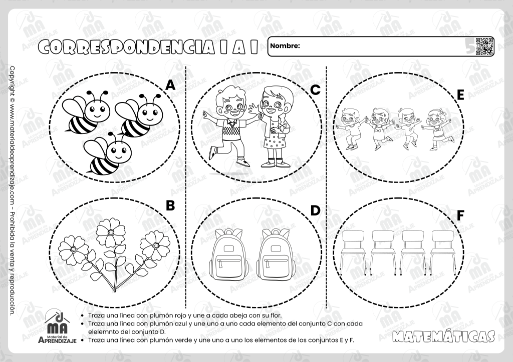 Fichas de Correspondencia Uno a Uno para Niños de 5 Años ¡Recurso Gratuito! 2 Correspondencia 1 a 1 5 años (1)
